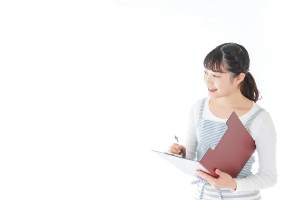 Young Cafe Staff Checking Order — Stock Photo, Image