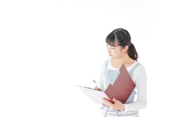 Young Cafe Staff Checking Order — Stock Photo, Image