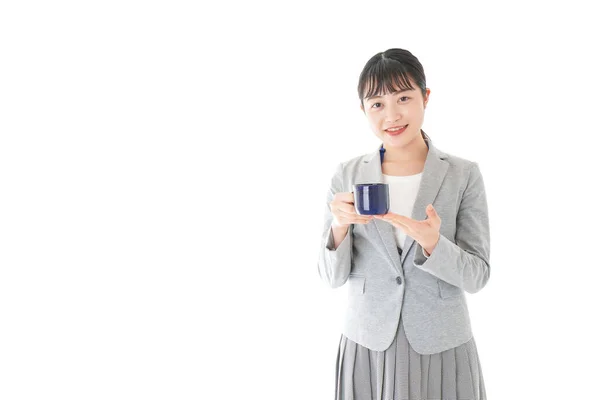 Young Businesswoman Drinking Coffee — Stock Photo, Image