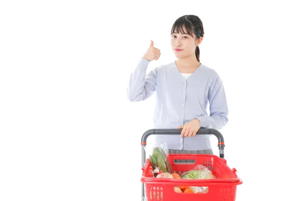 Jovem Mulher Imagem Compras — Fotografia de Stock