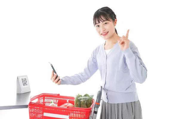 Mujer Joven Comprando Imagen — Foto de Stock