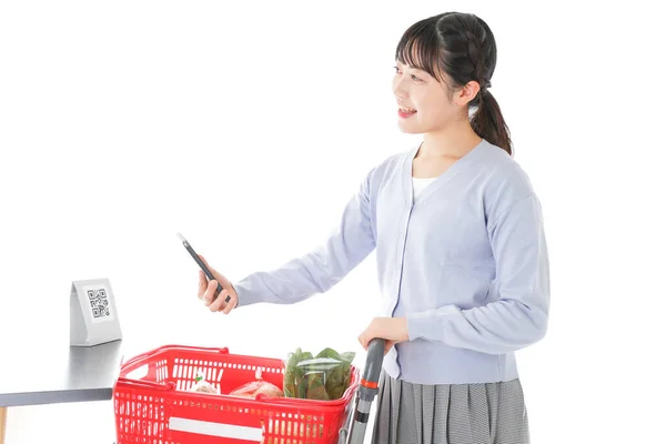 Image Der Jungen Frau Beim Einkaufen — Stockfoto