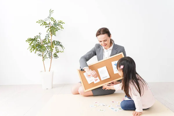 Barn Får Lektioner Engelska — Stockfoto