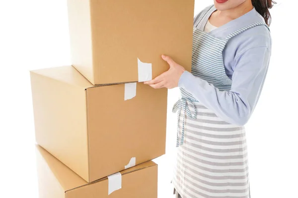 Mujer Joven Limpia Casa — Foto de Stock