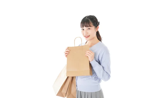 Mujer Joven Disfrutando Compras — Foto de Stock
