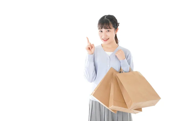 Junge Frau Genießt Einkaufen — Stockfoto