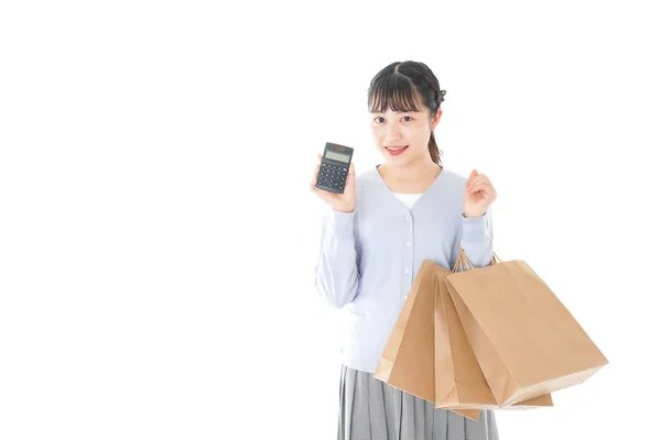 買い物を楽しむ若い女性 — ストック写真