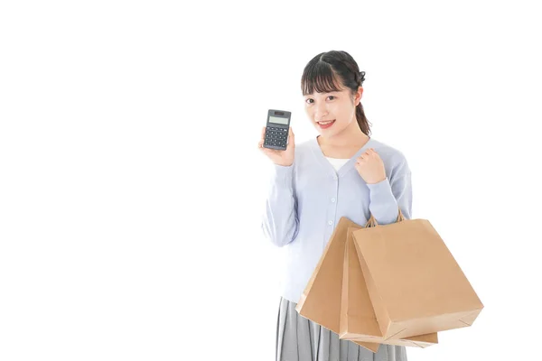 Mujer Joven Disfrutando Compras —  Fotos de Stock