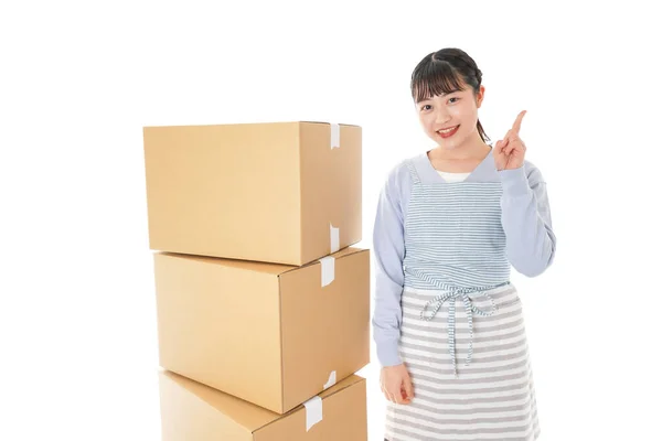 Young Woman Clean Moving — Stock Photo, Image
