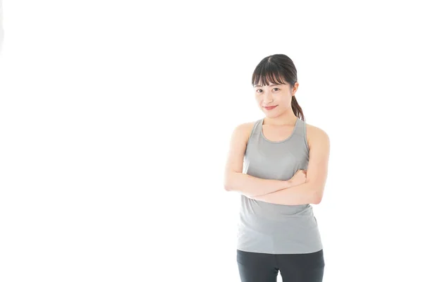 Junge Frau Sportkleidung — Stockfoto