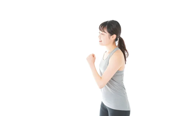 Joven Feliz Mujer Asiática Corriendo —  Fotos de Stock