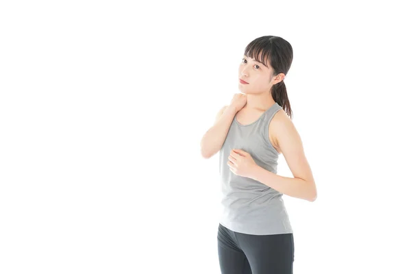 Mujer Joven Entrenando Con Ropa Deportiva —  Fotos de Stock