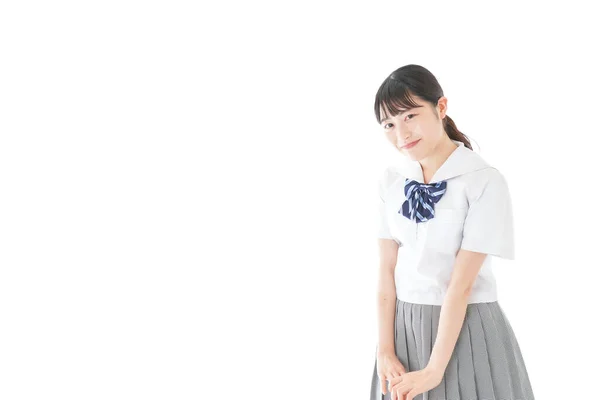 Schoolgirl Smile Wearing Uniform — Stock Photo, Image