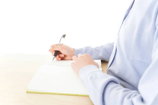 Joven Estudiante Asiática Estudiando Sentada Escritorio — Foto de Stock