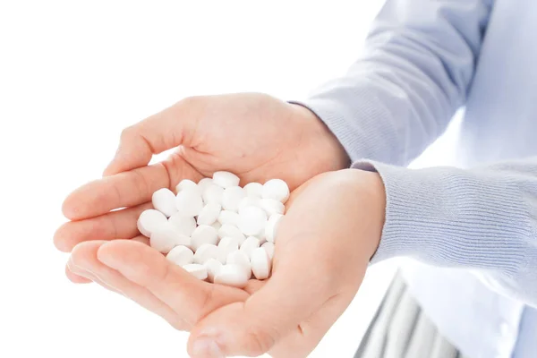 Mujeres Jóvenes Que Toman Una Gran Cantidad Pastillas — Foto de Stock