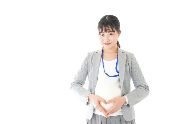 Genç Asyalı Hamile Kadını — Stok fotoğraf