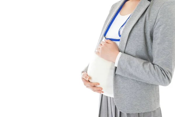 Junge Schwangere Asiatische Geschäftsfrau — Stockfoto