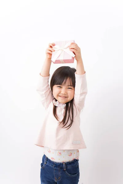 Little Girl Giving Present — Stock Photo, Image