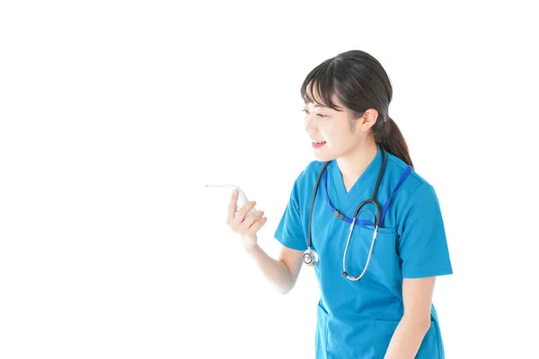 Portrait Smiling Young Nurse Uniform — Stock Photo, Image