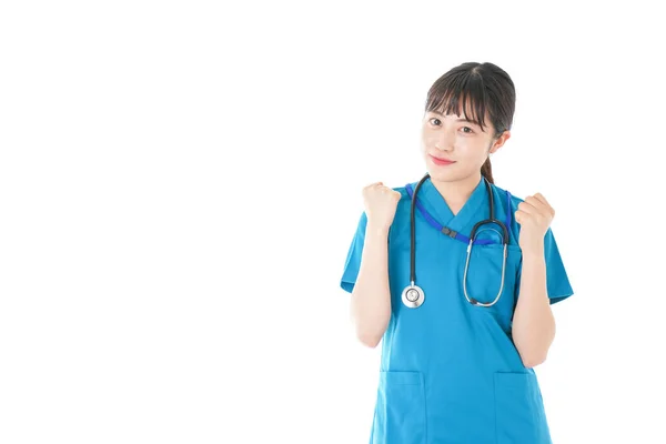Junge Krankenschwester Jubelt Mit Einem Lächeln — Stockfoto