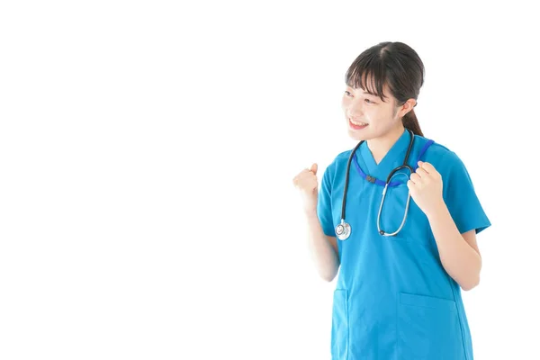 Enfermera Joven Animándose Con Sonrisa — Foto de Stock