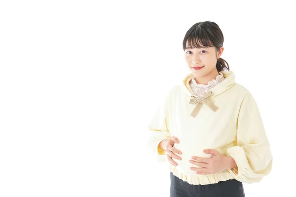 Junge Schwangere Frau Mit Freizeitkleidung — Stockfoto