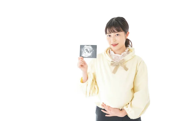 Young Pregnant Woman Having Her Photo — Stock Photo, Image