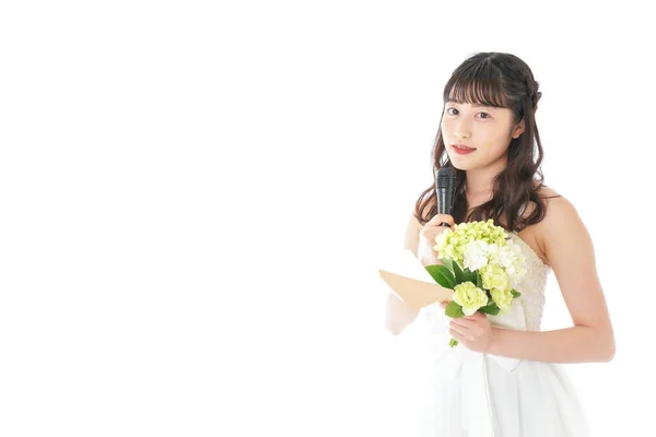 Young Bride Woman Reading Letter — Stock Photo, Image