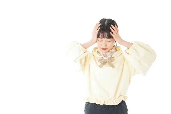 Junge Frau Mit Kopfschmerzen Junge Frau Mit Kopfschmerzen — Stockfoto