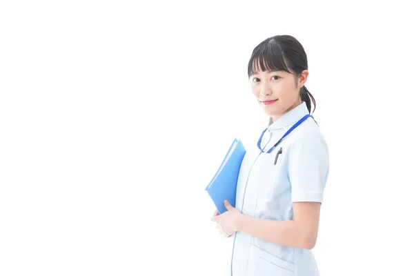 Retrato Joven Enfermera Sonriente Uniforme — Foto de Stock