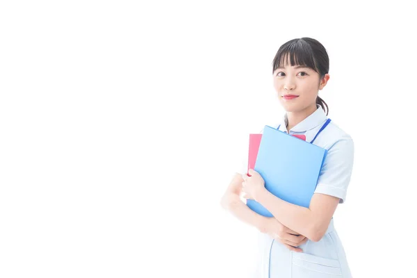 Portrait Jeune Infirmière Souriante Uniforme — Photo