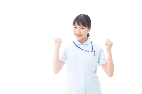 Junge Krankenschwester Gibt Mut Pose — Stockfoto