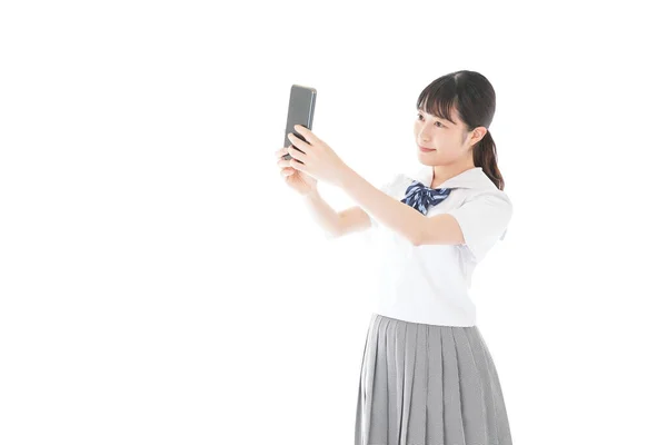 Young Student Using Smartphone — Stock Photo, Image