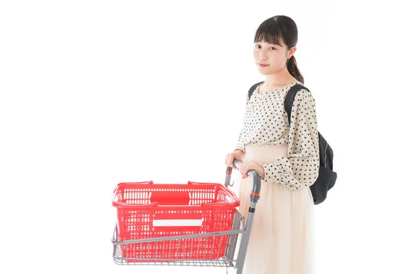 Boş Alışveriş Çantalı Genç Kadınlar — Stok fotoğraf