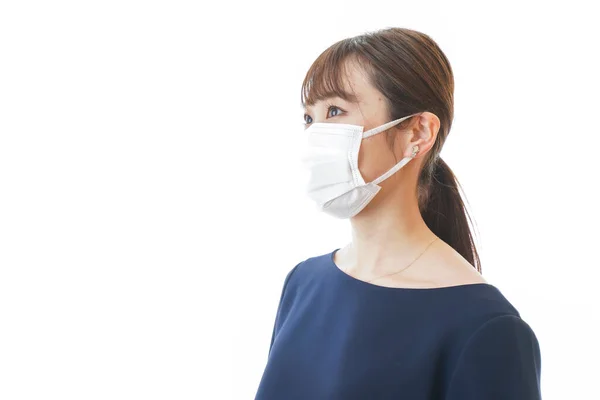 Jeune Asiatique Femme Portant Visage Masque — Photo