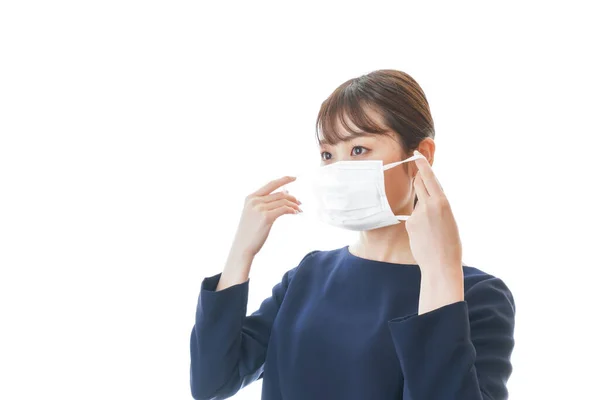Young Asian Woman Wearing Face Mask — Stock Photo, Image