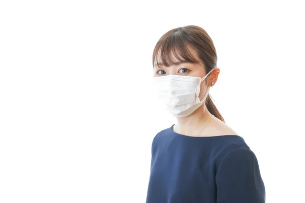 Young Asian Woman Wearing Face Mask — Stock Photo, Image