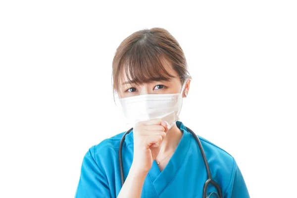 Pekerja Medis Memakai Masker Wajah Coronavirus Karantina — Stok Foto