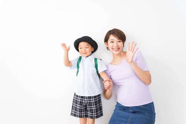 Young Mother Child School — Stock Photo, Image
