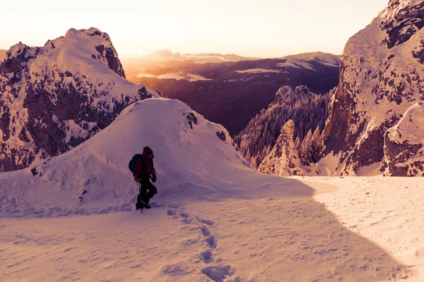 Trekking in inverno — Foto Stock