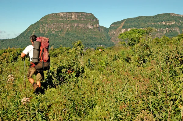 Trekking no sul do brasil — Fotografia de Stock