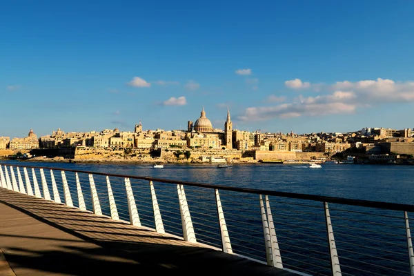 Weergave van Valletta, Malta Stockfoto