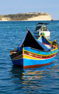 Marsaxlokk, Malta yaz gün.