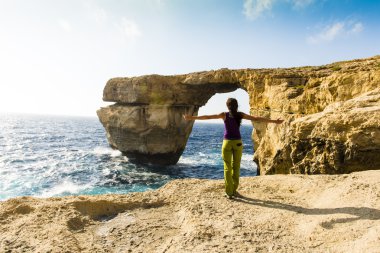 Azure pencere, Gozo, Malta Adaları hayran Gire