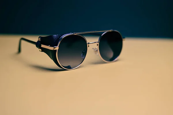 Sunglasses in steampunk style with on dark background — Stock Photo, Image