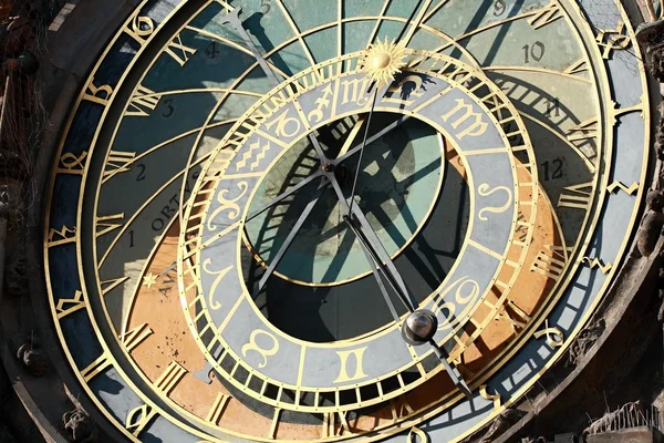 Astronomiska klockan i Prag Stockbild