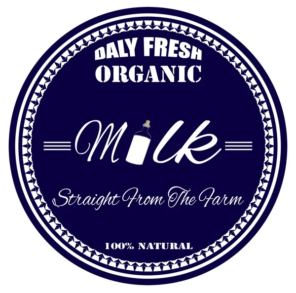 Organic milk stamp — Stock Vector