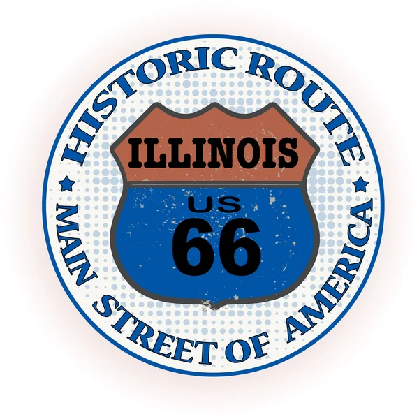 Historische Route illinois Briefmarke — Stockvektor