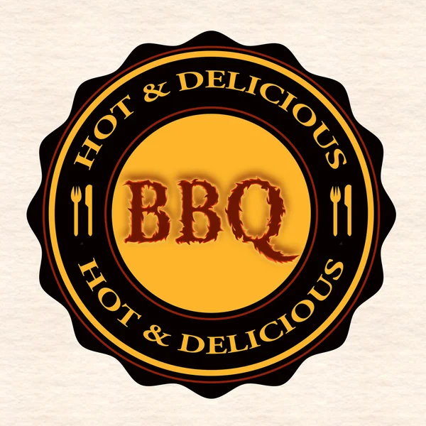 Quente e delicioso bbq — Vetor de Stock