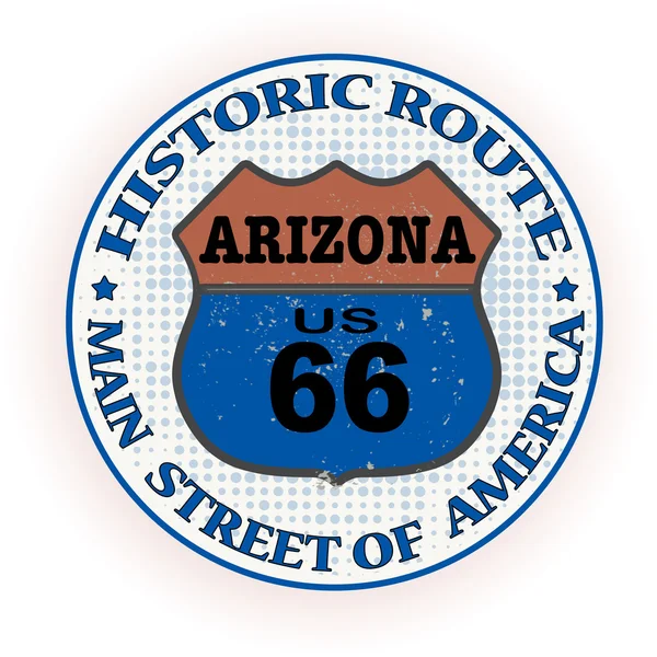 Historic route arizona stamp — Stock Vector